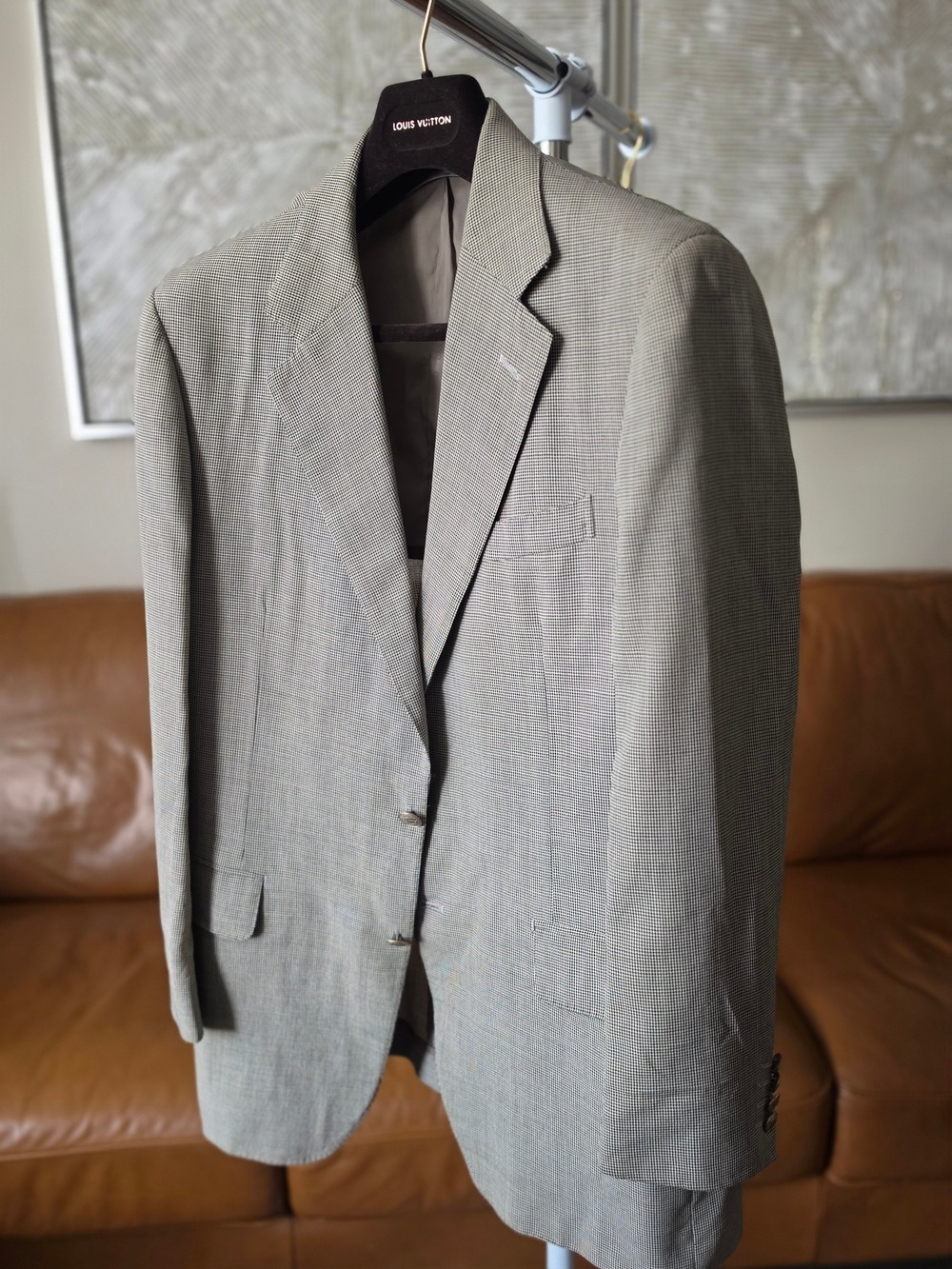 Men's Light Gray Glen Plaid Blazer